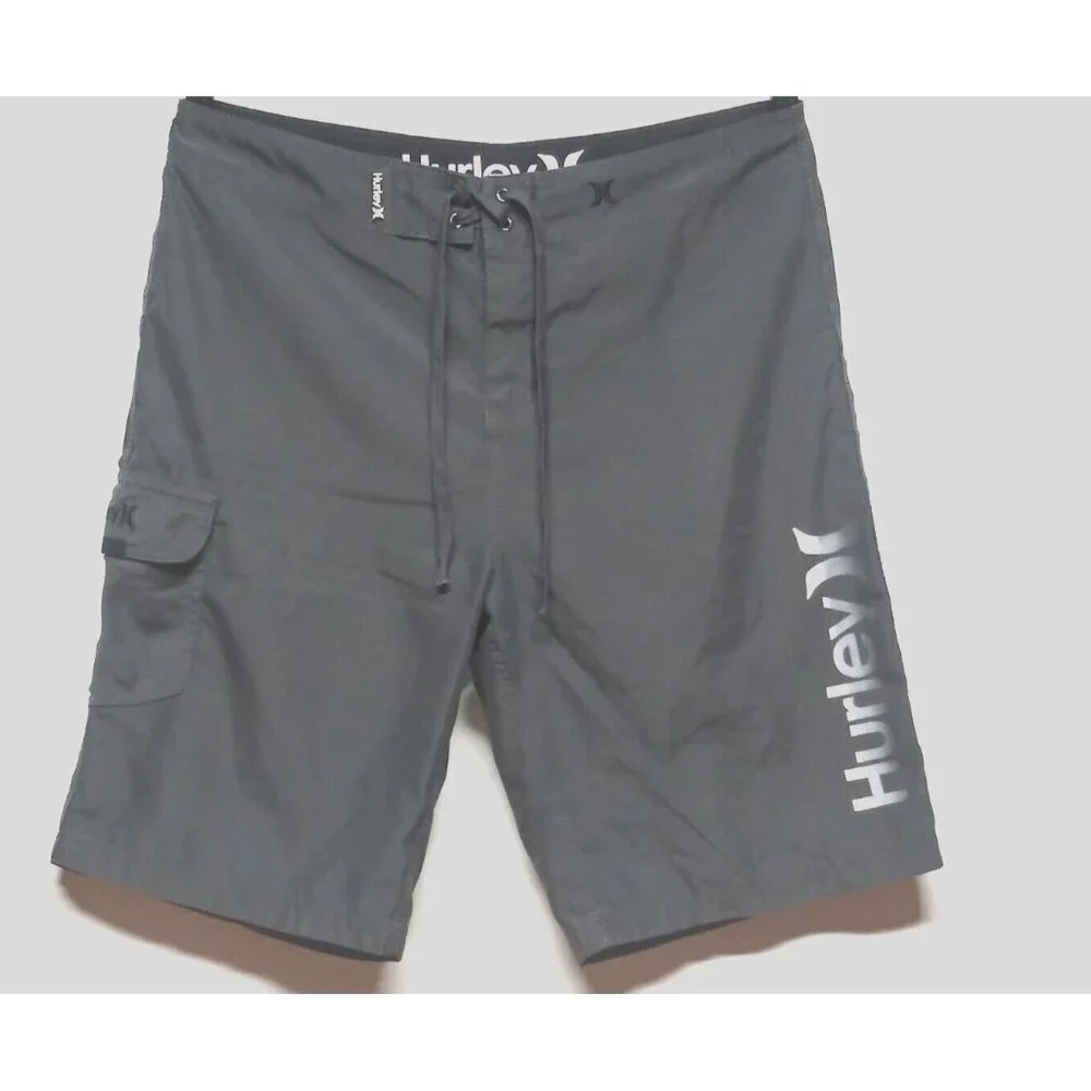 Hurley All Day Shorts Size 34 Gray Hybrid Quick Dry 4-Way Stretch Reflective